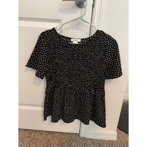 Polka dot baby doll shirt